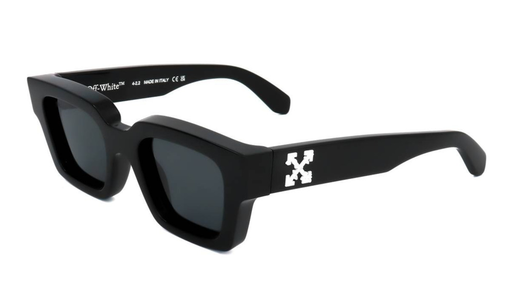 Off White Sunglasses Virgil OERI008 1007 Black Square Frame Gray Lens 50-22-145